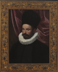 Ippolito Scarsella, called Scarsellino  (Ferrara, ca. 1550-1620)  Portrait of a Gentleman  Oil on canvas