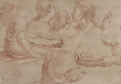 Bernardino POCCETTI Study of heads  Red chalk