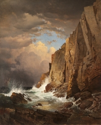 William Trost Richards (1833-1905)  The Otter Cliffs, 1866  Oil on panel
