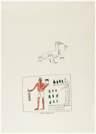 Jean-Michel Basquiat (1960-1988)  Geese+  Pastel crayon and charcoal on paper