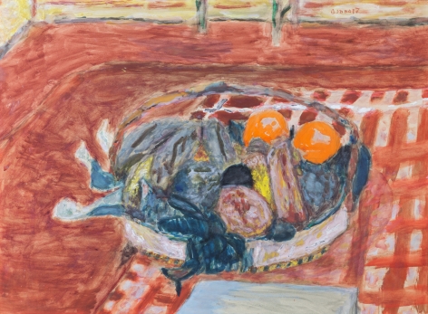 Pierre Bonnard (French, 1867-1947)  Basket of Fruit, 1932  Gouache and pencil on paper