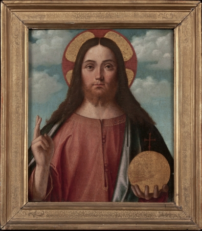 Vittore Carpaccio  (Venice, ca. 1465-70 – 1525/26)  Christ Blessing (Christ as Salvator Mundi)  Oil on pane