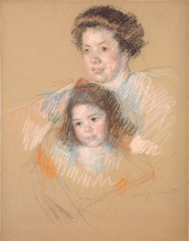 Mary Cassatt (1844 — 1926)  HEADS OF REINE AND OF MARGOT, 1903 — 04  Pastel on paper