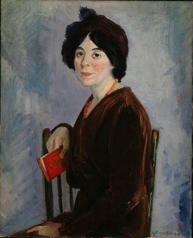 John Sloan (American, 1871-1951)  Henrietta with Red Book, 1913  Oil on canvas